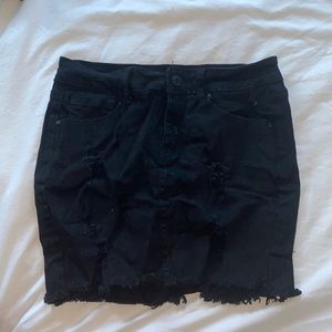 WAX jeans, jean skirt, black, distressed, size 0